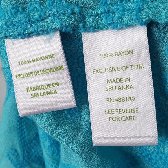 Lilly Pulitzer Willa Embroidered Top Size XXS Aqua Blue Boho Coastal Tassels - Picture 9 of 9